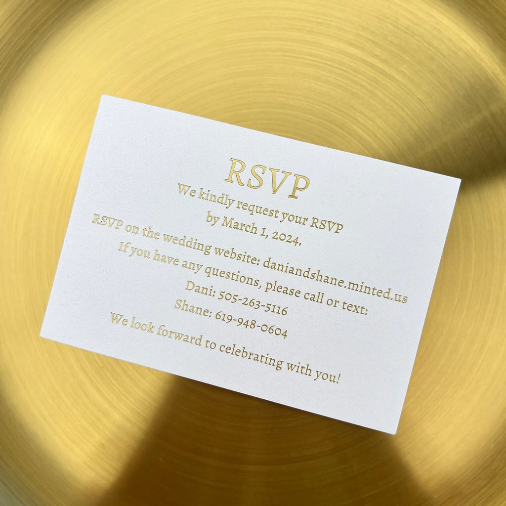 Classic Navy and Gold Trifold Wedding Invitation, Elegant Blue Pocket Invites with Personalized Gold Mirror Logo, Gold Foil Matched RSVP, Detail Cards Wedding Ceremony Supplies Picky Bride