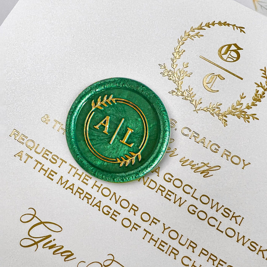 Pale Yellow Sunflower Wedding Invitations, Bright Summer Floral Vellum Jacket Invites, Gold Foil Wedding Invitation and Customized Wax Seal, QR Code RSVP Wedding Ceremony Supplies Picky Bride