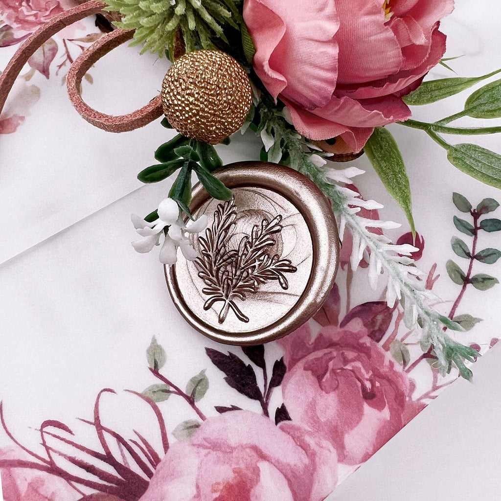 Plants Vellum Wedding Invitations Suite, Burgundy and Gold Wedding Invites, Clear Floral Wrap for Invitations Wedding Ceremony Supplies Picky Bride