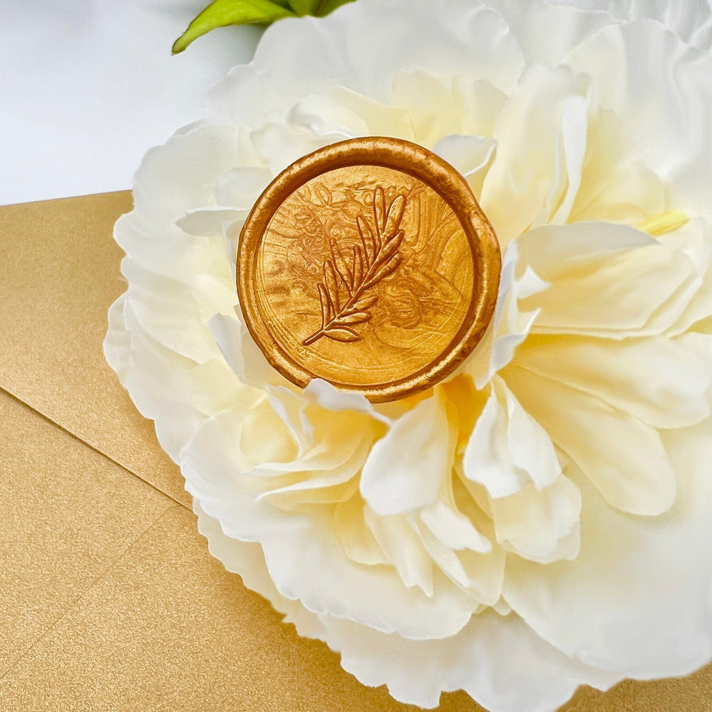 Romantic Sunflower Wedding Invitations, Yellow Floral Vellum Jacket Wedding Invites, Customized Gold Foil Monogram and Wax Seal Invitation Wedding Ceremony Supplies Picky Bride