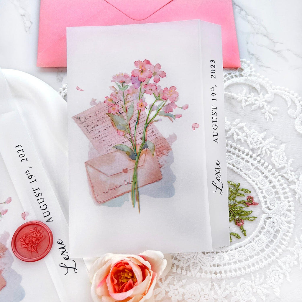 Sweet Sixteen Invitations, 16th Birthday Invitation, Quinceanera Princess Invitation, Pink Flower Invite Cards Wedding Ceremony Supplies Picky Bride