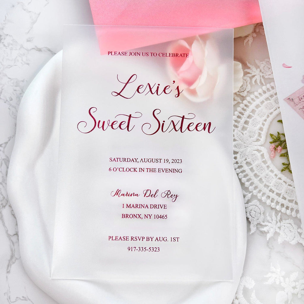 Sweet Sixteen Invitations, 16th Birthday Invitation, Quinceanera Princess Invitation, Pink Flower Invite Cards Wedding Ceremony Supplies Picky Bride