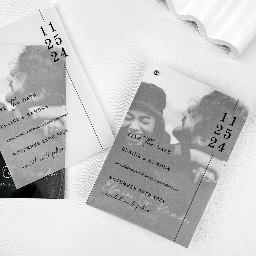 Vellum Save the Date, Personalized Photo Wedding Invitations, Translucent Invitation Cards Picky Bride