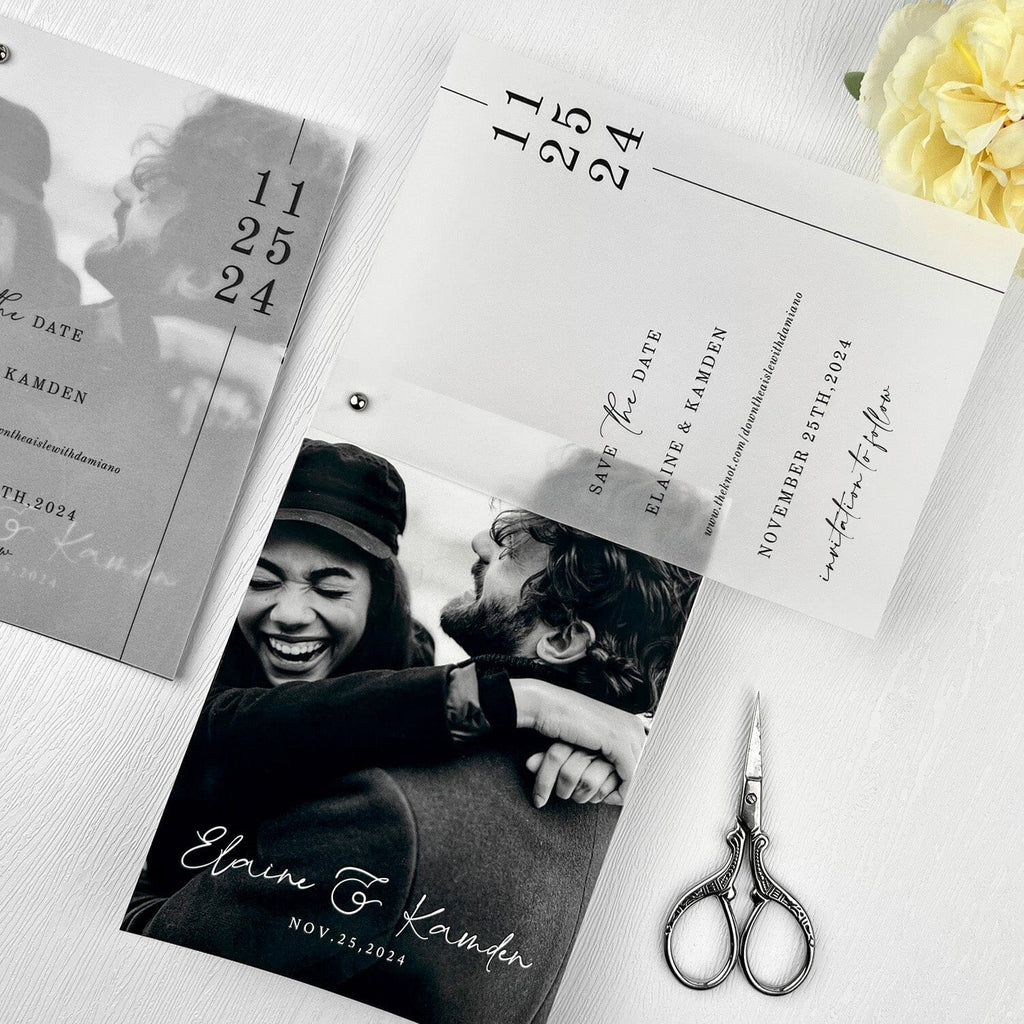 Vellum Save the Date, Personalized Photo Wedding Invitations, Translucent Invitation Cards Picky Bride