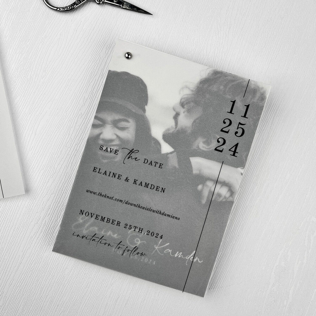 Vellum Save the Date, Personalized Photo Wedding Invitations, Translucent Invitation Cards Picky Bride