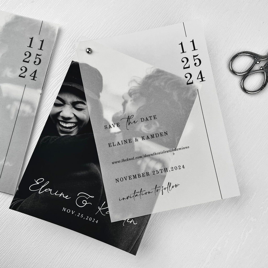 Vellum Save the Date, Personalized Photo Wedding Invitations, Translucent Invitation Cards Picky Bride