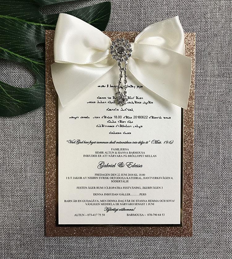 Boxed Wedding Invitations Modern Calligraphy Invitation for Wedding Gold Glitter Invites with Ribbon Picky Bride