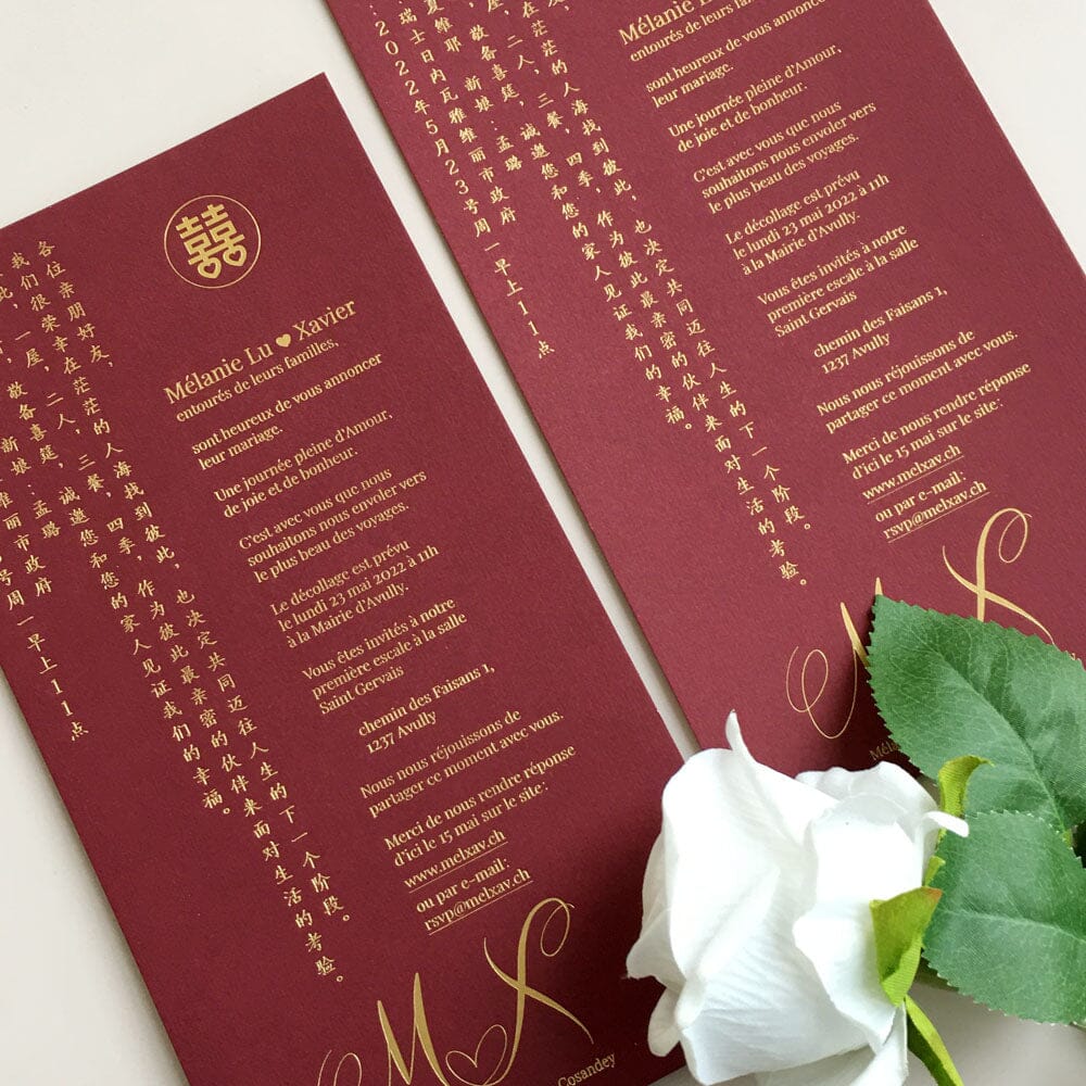 Burgundy and Gold Wedding Invitations with Gold Foil Printing, Laser Cut Floral Invites, Customized Wedding Wording, Wax Seals Picky Bride