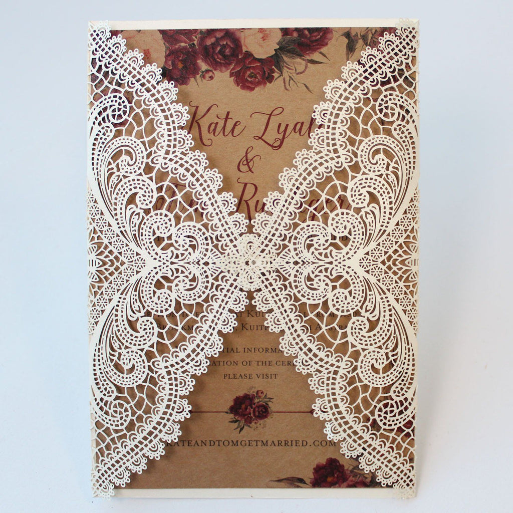 Burgundy Bridal Shower Invitations, White and Burgundy Invitation for Wedding Picky Bride 