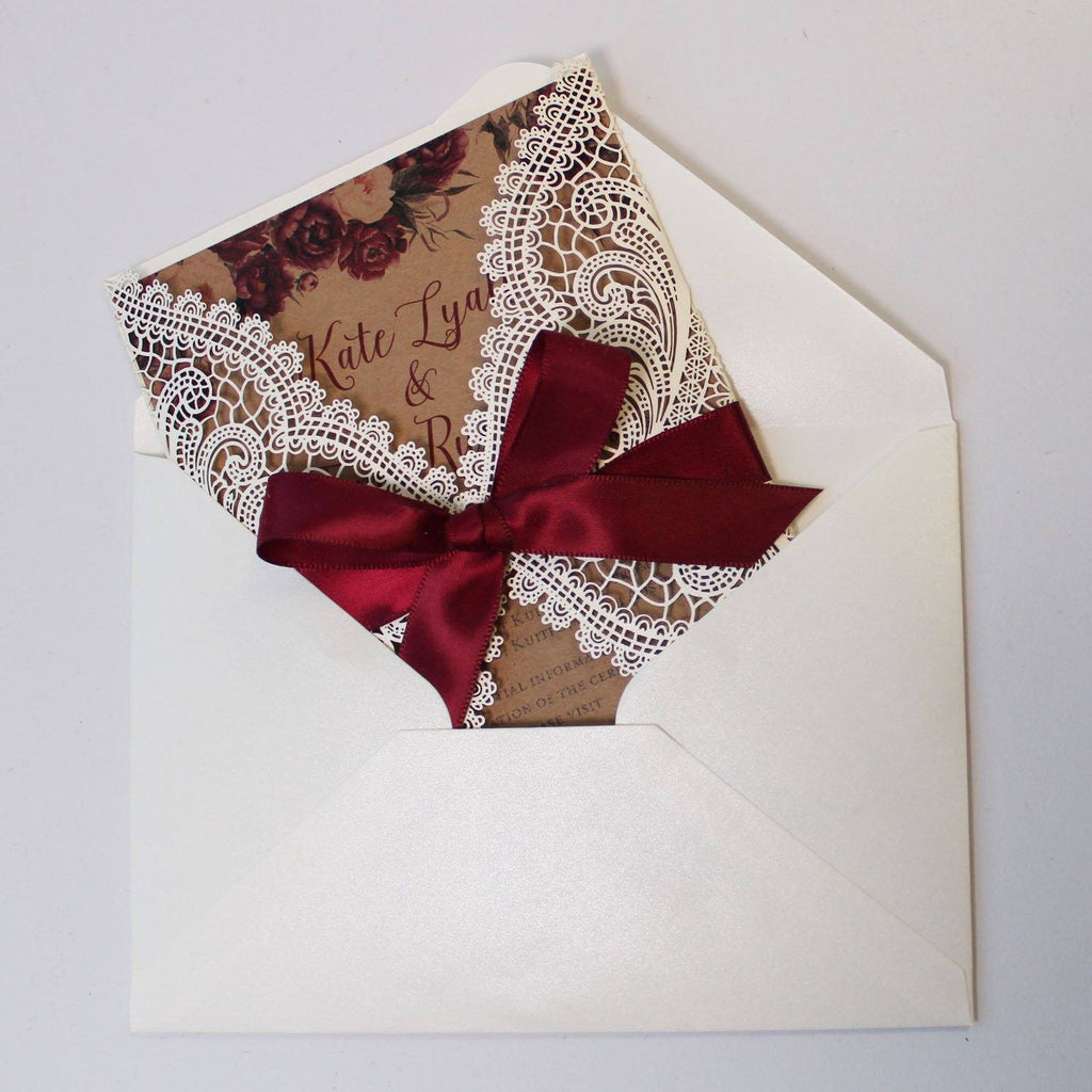 Burgundy Bridal Shower Invitations, White and Burgundy Invitation for Wedding Picky Bride