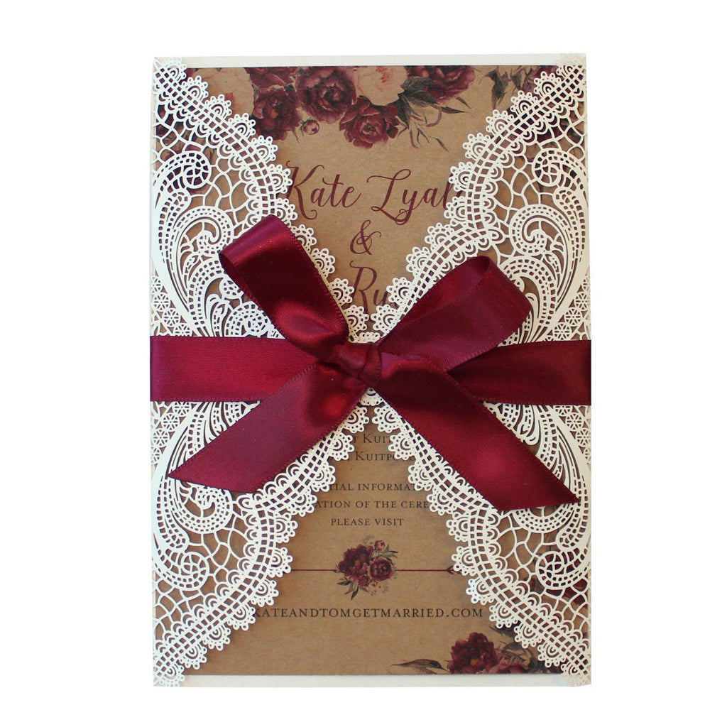 Burgundy Bridal Shower Invitations, White and Burgundy Invitation for Wedding Picky Bride 