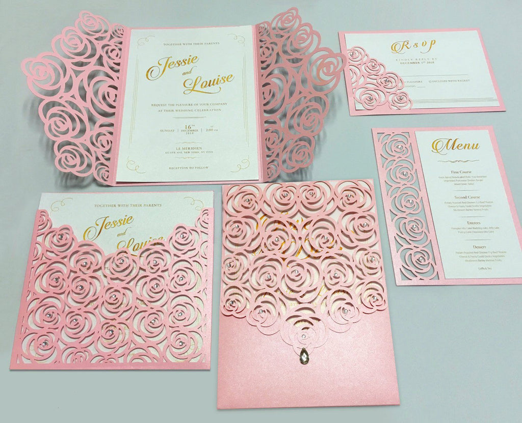 Customized Floral Wedding Invitation Cards With Envelopes and Seals Picky Bride