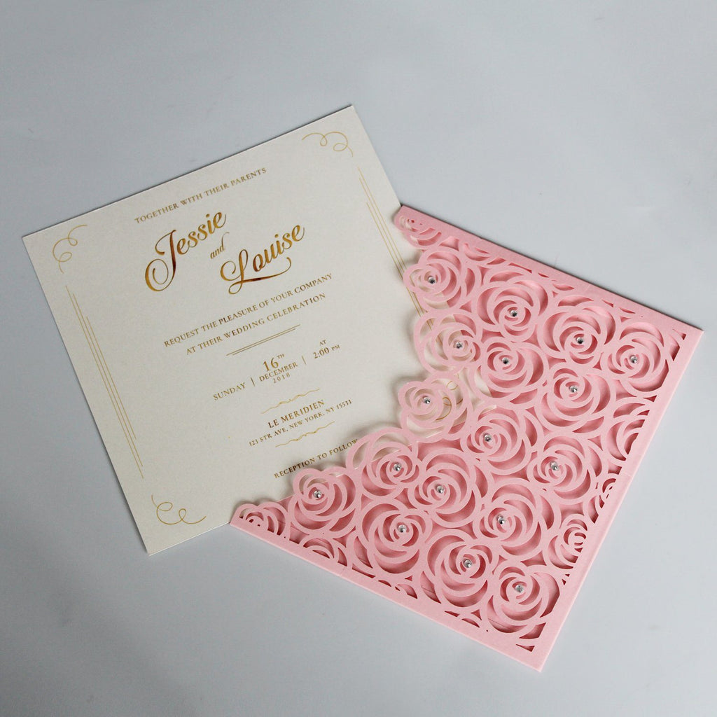 Customized Floral Wedding Invitation Cards With Envelopes and Seals Picky Bride