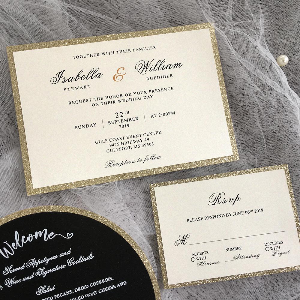 Elegant Pocket Wedding Invitations Suite Laser Cut Lace Wedding Invitation with RSVP Cards Picky Bride