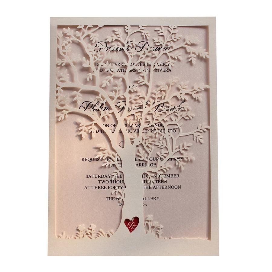Elegant Wedding Invitations with Custom Printing, Vintage Tree Invitation Pink Invites Picky Bride