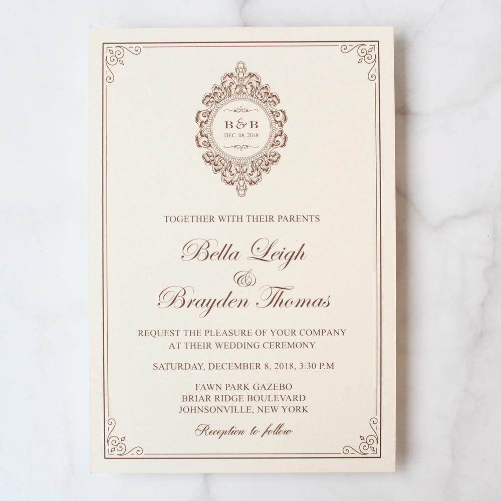 European Lace Wedding Invitation Gold PB2000-G Picky Bride