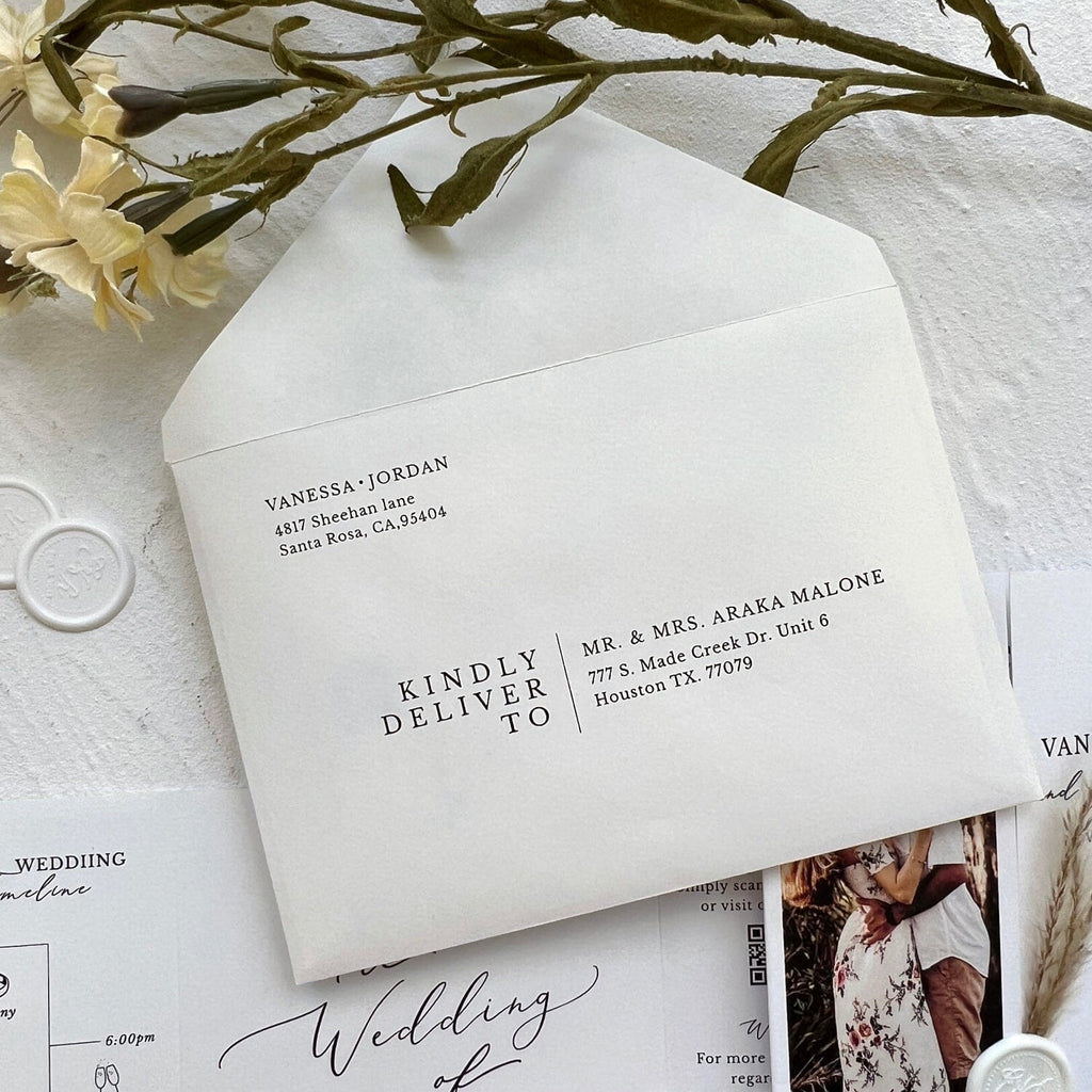 Gate fold Wedding Invitation, Modern Folded Wedding Invite, Tri-fold Card Wedding Ceremony Supplies Picky Bride