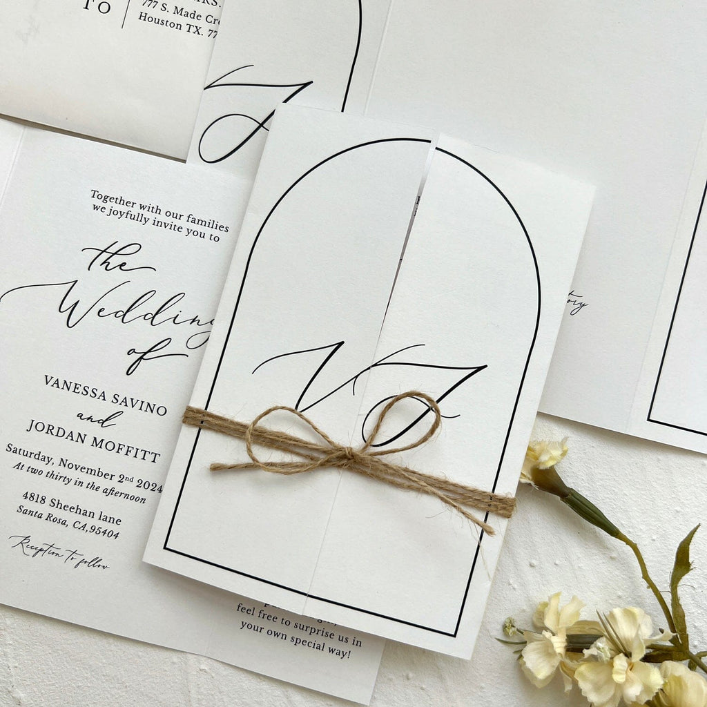 Gate fold Wedding Invitation, Modern Folded Wedding Invite, Tri-fold Card Wedding Ceremony Supplies Picky Bride