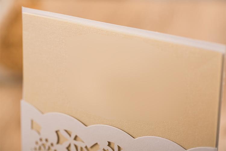 Gold Flower Wedding Invitations Elegant Invitation Cards - Set of 50pcs Picky Bride