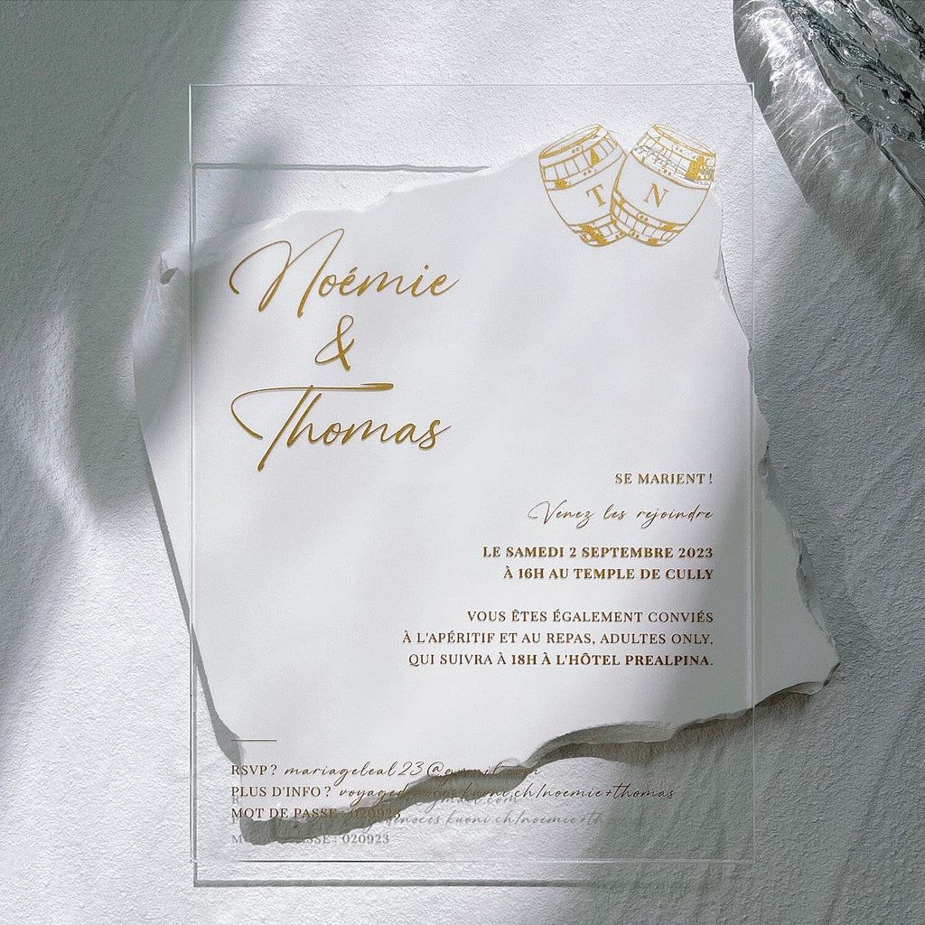 Gold Foil Clear Acrylic Wedding Invitations, Personalized Transparent Invitation Wedding Ceremony Supplies Picky Bride