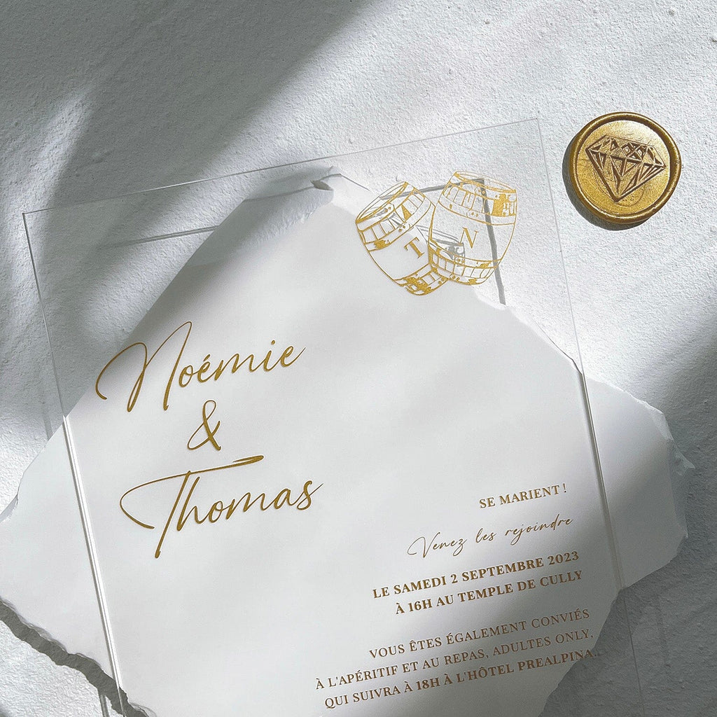 Gold Foil Clear Acrylic Wedding Invitations, Personalized Transparent Invitation Wedding Ceremony Supplies Picky Bride 