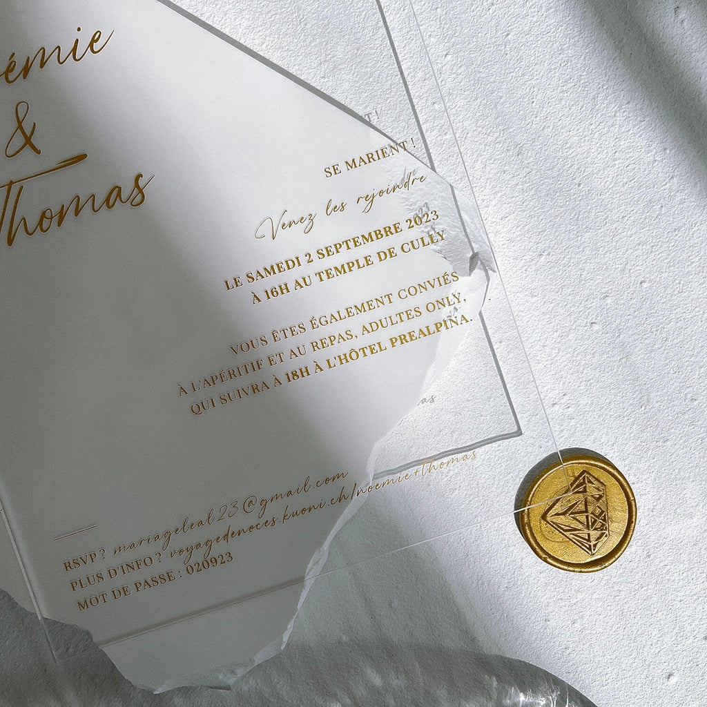 Gold Foil Clear Acrylic Wedding Invitations, Personalized Transparent Invitation Wedding Ceremony Supplies Picky Bride