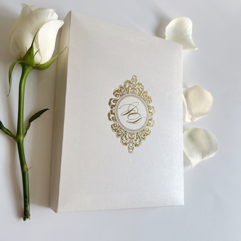Gold Mirror Box Wedding Invitations, Customized Gold Foil Printing Box Wedding Ceremony Supplies Picky Bride 