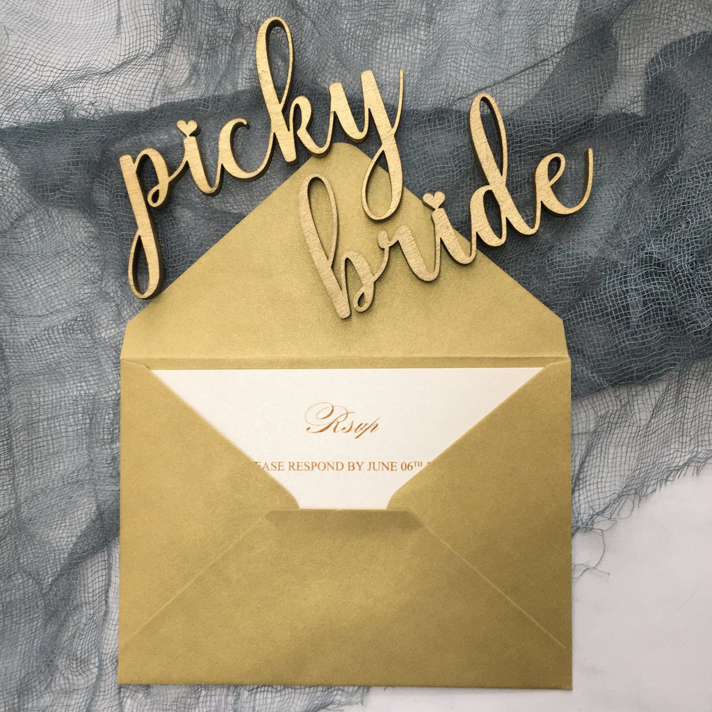 Gold Pocket Wedding Invitations Suite Elegant Laser Cut Invitation Wedding Cards Picky Bride