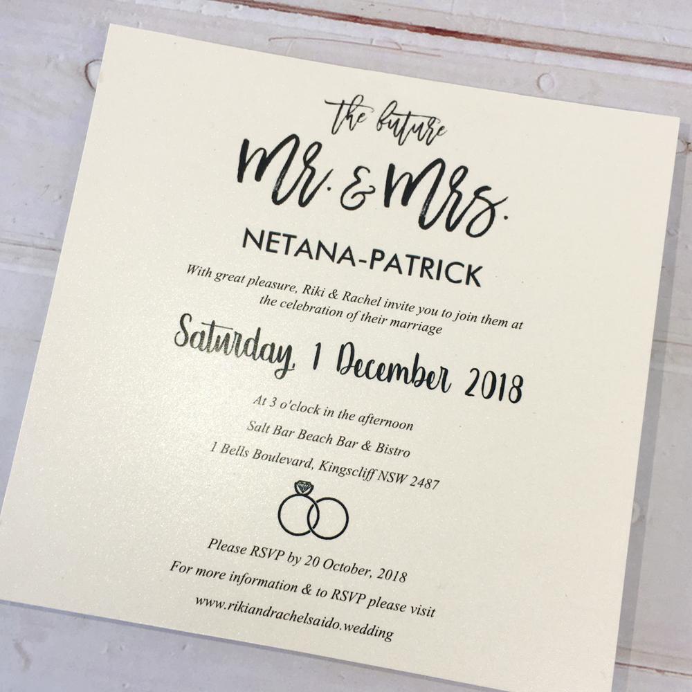 Gold Wedding Invitation, Pocket Wedding Invitation - Set of 50pcs Picky Bride