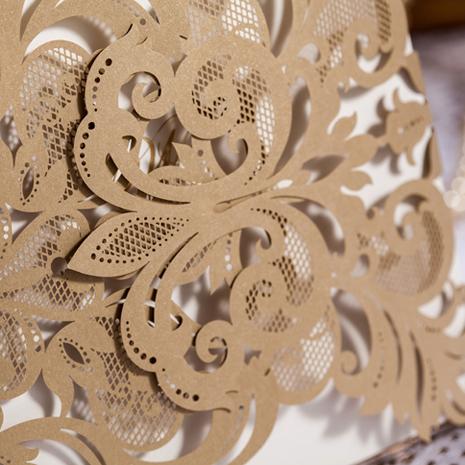 Golden Wedding Invitations with Envelopes and Seals - Set of 50 Picky Bride