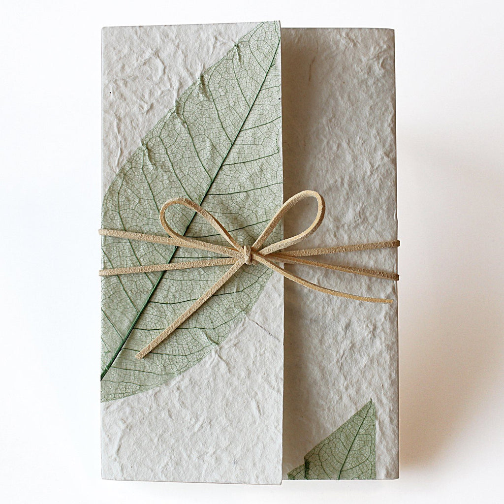 Handmade Wedding Invitations Off White Green Leaf Design Picky Bride