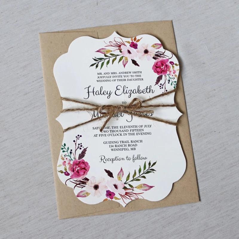 Irregularly Shaped Wedding Invitation Cards with Invitation Envelope Picky Bride