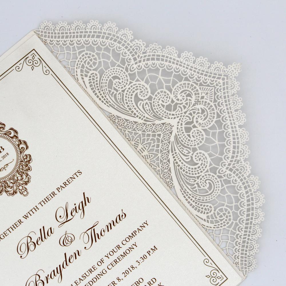 Lace Wedding Invitation, Pocket Wedding Invitation Picky Bride 