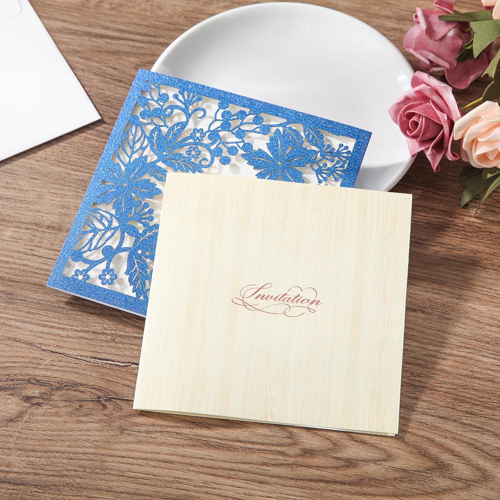 Laser Cut Glitter Invitations Fall Invite Cards, Wedding Invitation Customized Picky Bride