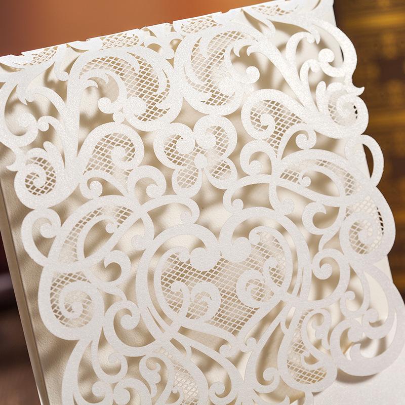 Laser Cut Wedding Invitations Elegant Invitations With Envelope - Set of 50pcs Picky Bride