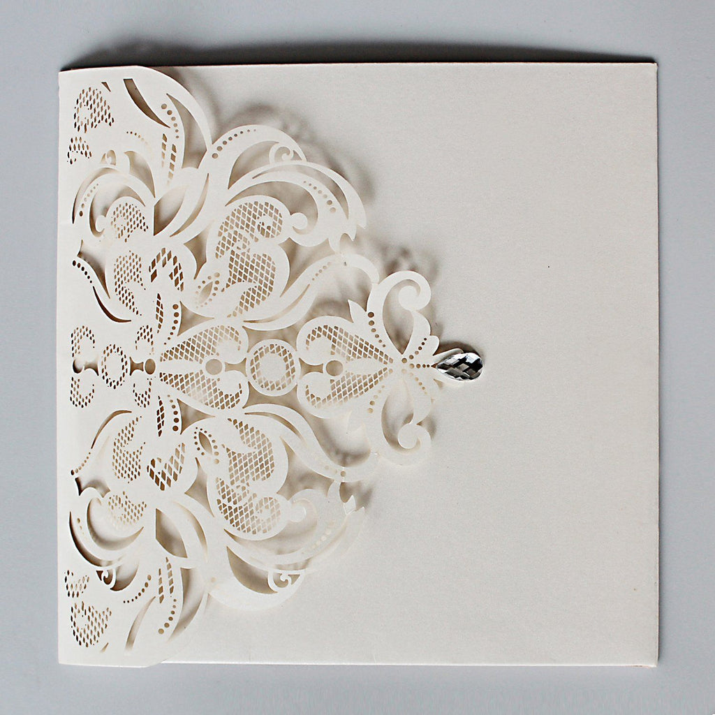 Laser Cutting Wedding Invitation with RSVP Ivory and Pale Pink Bridal Shower Invitation Cards Picky Bride