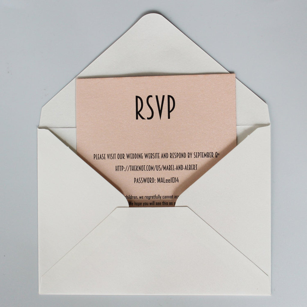Laser Cutting Wedding Invitation with RSVP Ivory and Pale Pink Bridal Shower Invitation Cards Picky Bride