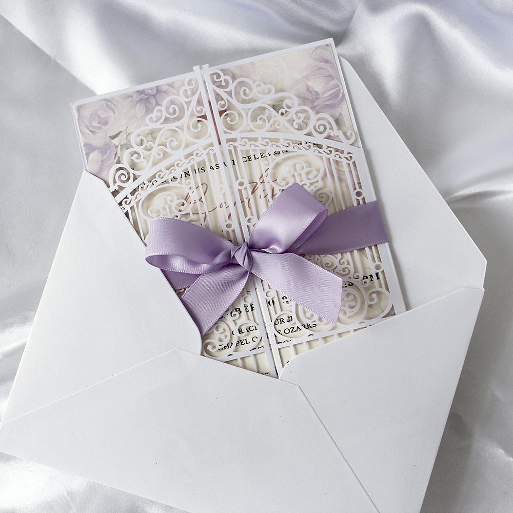 Lavender Baby Shower Invitation, Floral Garden Baby Birthday Invite Gate Invitations for Baby Shower / Wedding / Party Picky Bride