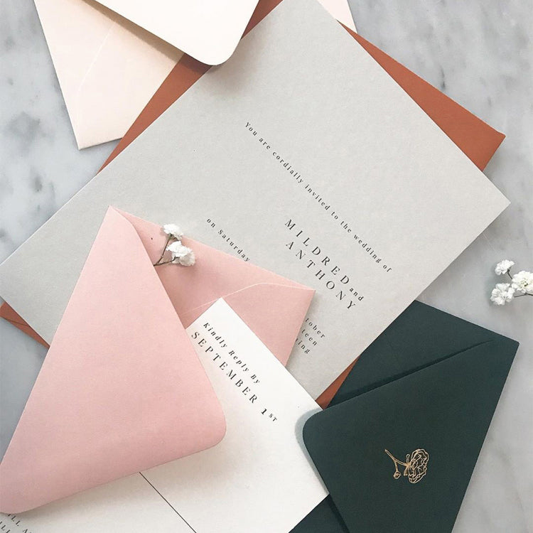 Letter-pressed Wedding Invitations with Envelopes, Customized Color Wedding Ceremony Supplies Picky Bride