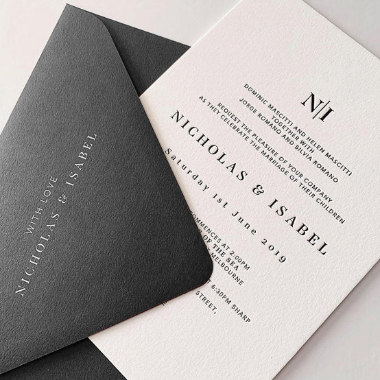Letter-pressed Wedding Invitations with Envelopes, Customized Color Wedding Ceremony Supplies Picky Bride