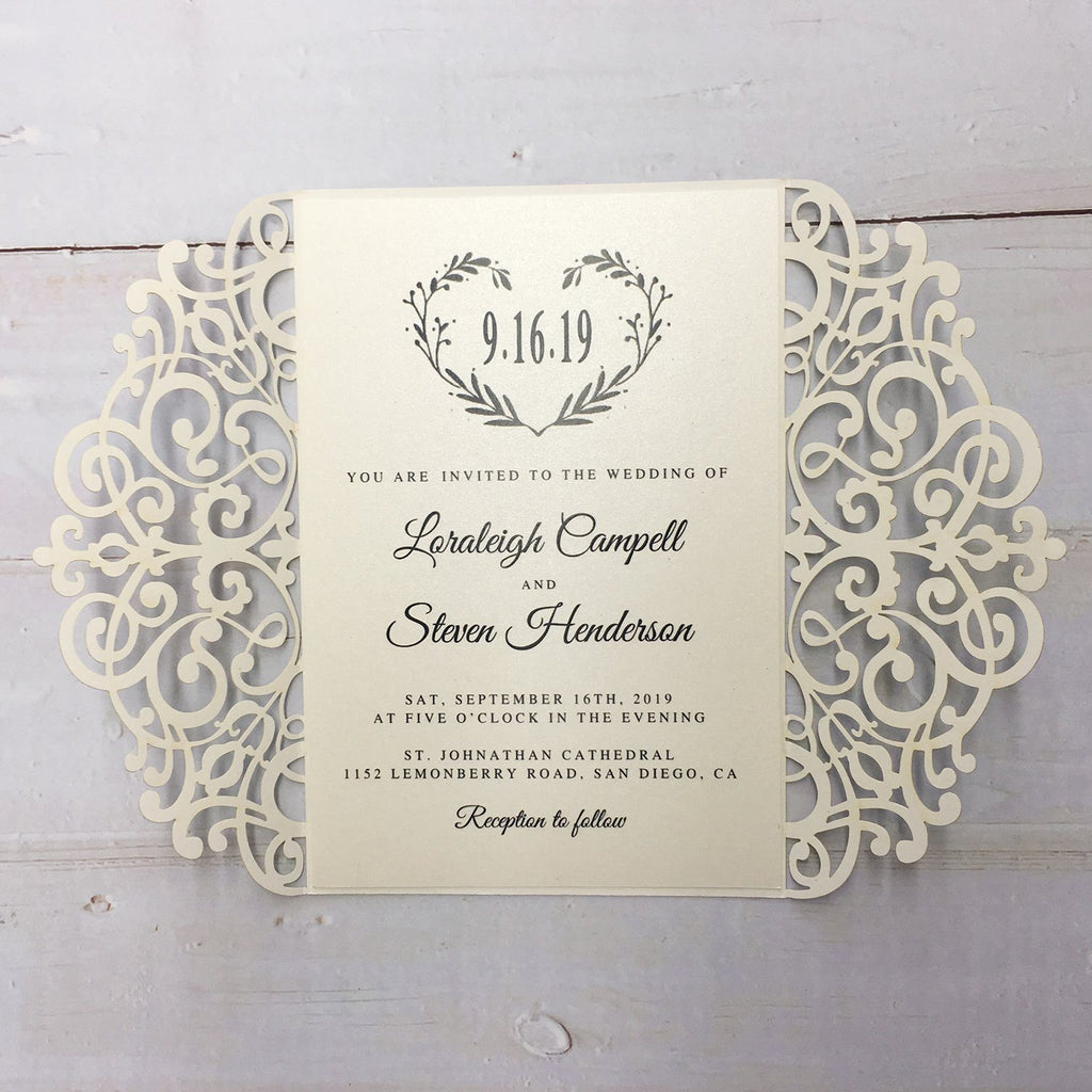 Luxury Glitter Silver Wedding Invitations, Grey Invitation Cards for Wedding Picky Bride