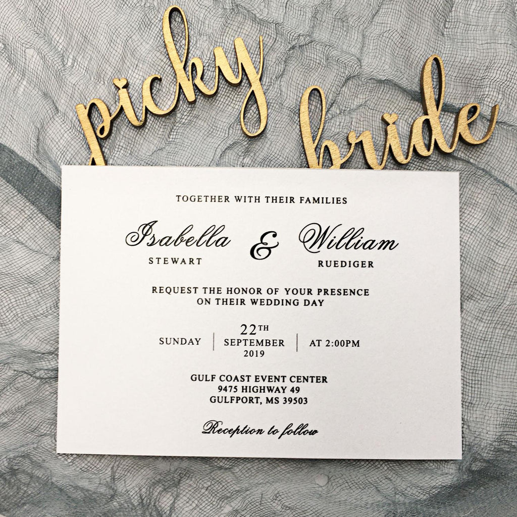 Luxury Glitter Silver Wedding Invitations, Grey Pocket Invitation Cards With RSVP Cards Picky Bride