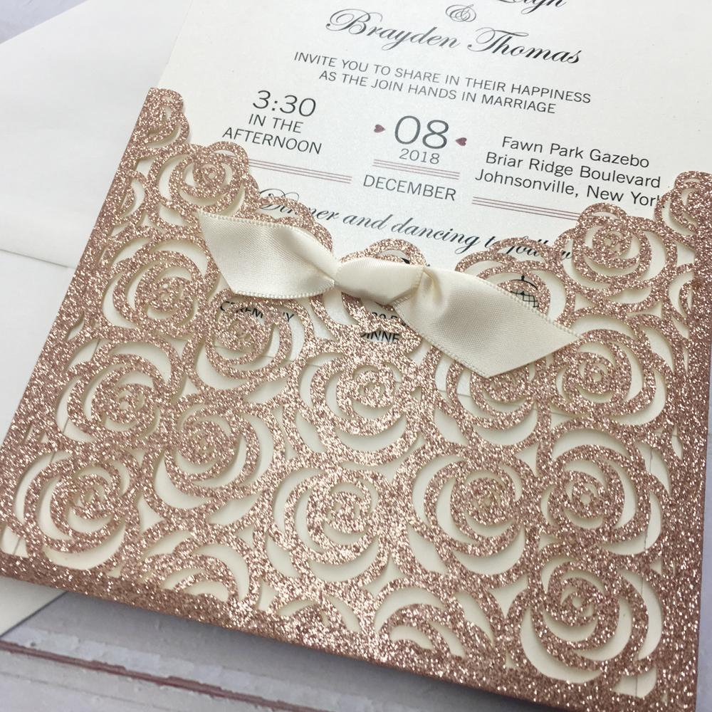 Luxury Gold Glitter Wedding Invitations Picky Bride