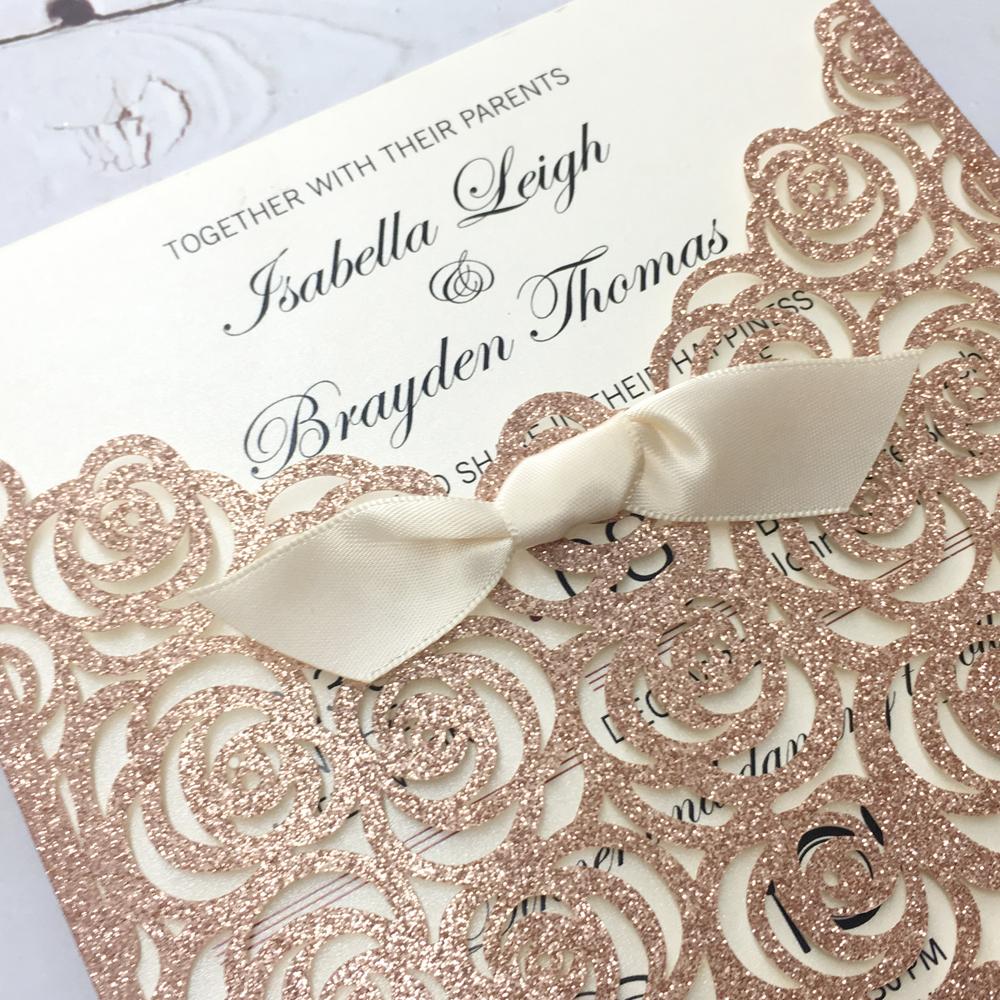 Luxury Gold Glitter Wedding Invitations Picky Bride