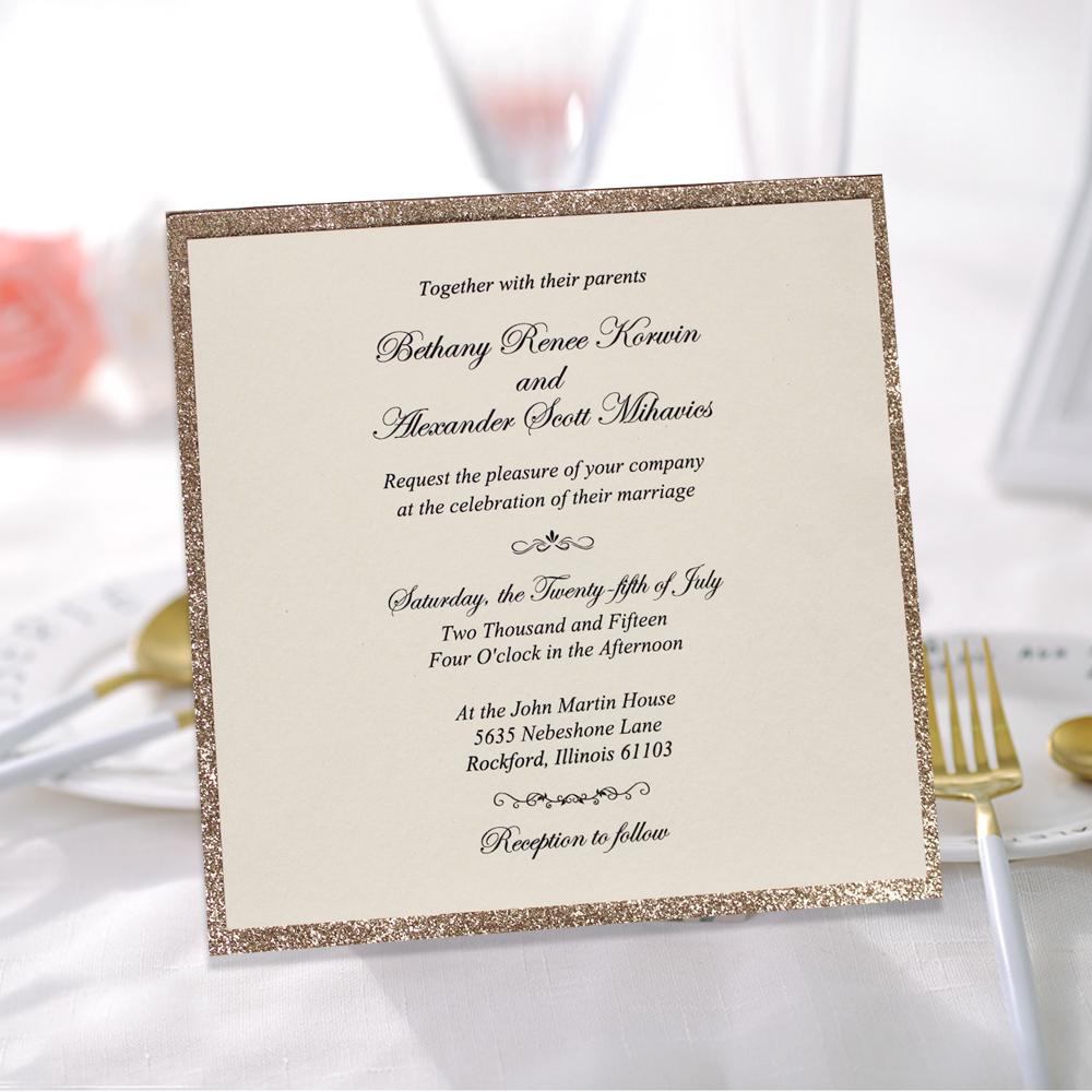 Luxury Golden Invitations Pearl and Diamante Wedding Invite Picky Bride