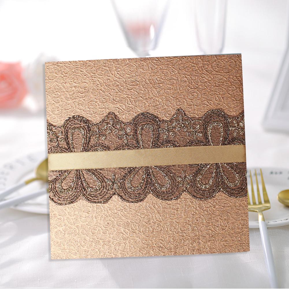 Luxury Golden Invitations Pearl and Diamante Wedding Invite Picky Bride