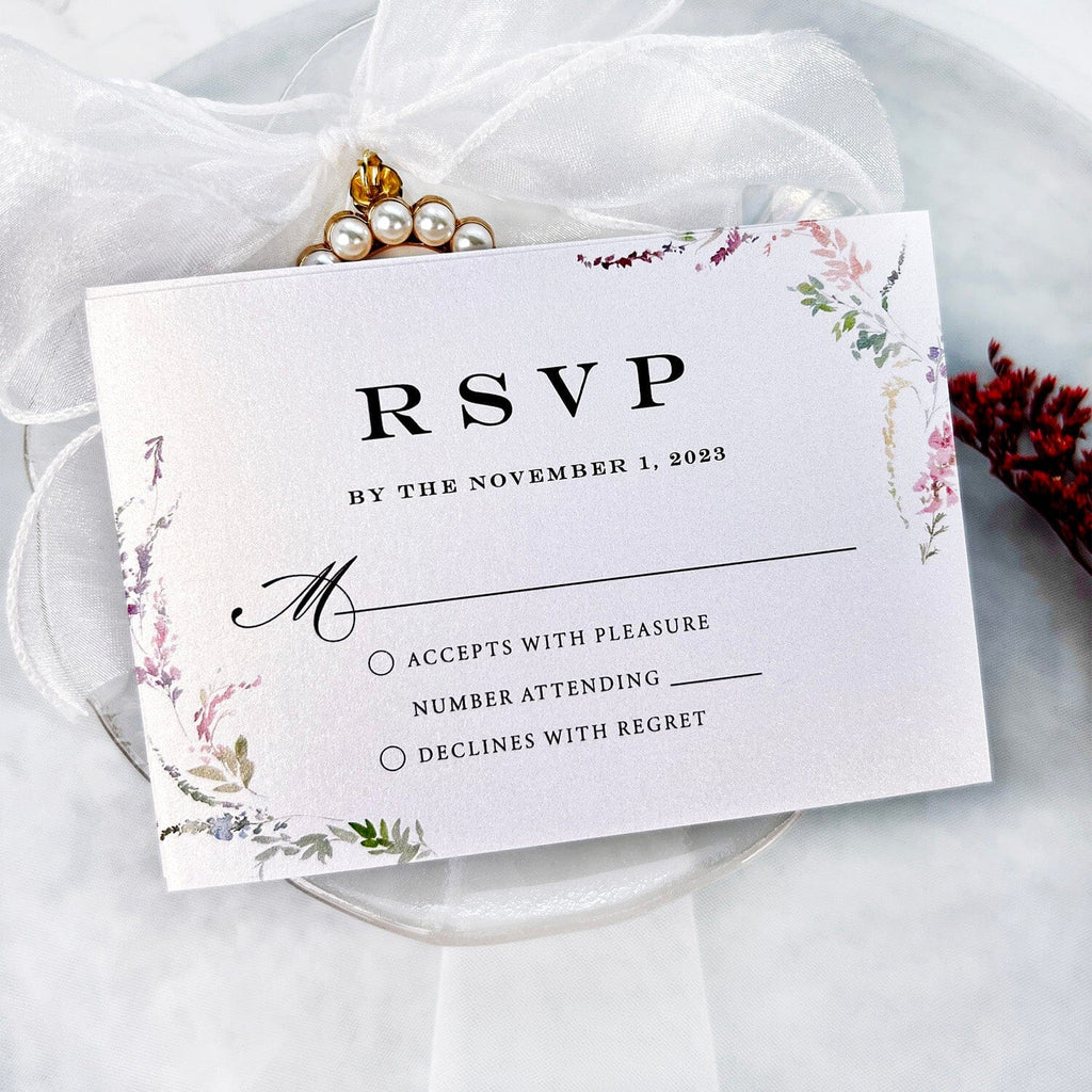 Navy and Pink Floral Vellum Wedding Invitation Suite with Wax Seal, Boho Floral Wedding Invitations, Printable Vellum Wrap Picky Bride