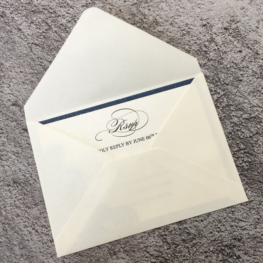 Navy Blue Wedding Invitations with RSVP Business Invitations Picky Bride