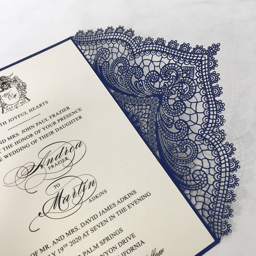Navy Blue Wedding Invitations with RSVP Business Invitations Picky Bride