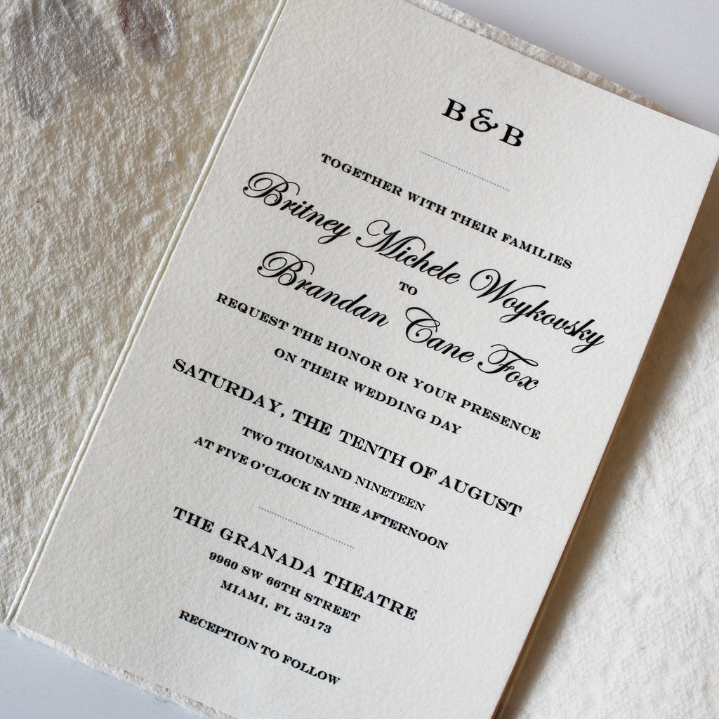 Petal and Leaf Handmade Paper Wedding Invitations Bohemian Invited Rustic Wedding Picky Bride